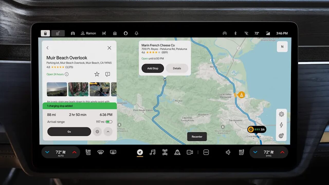 Rivian Navigation with Google Maps