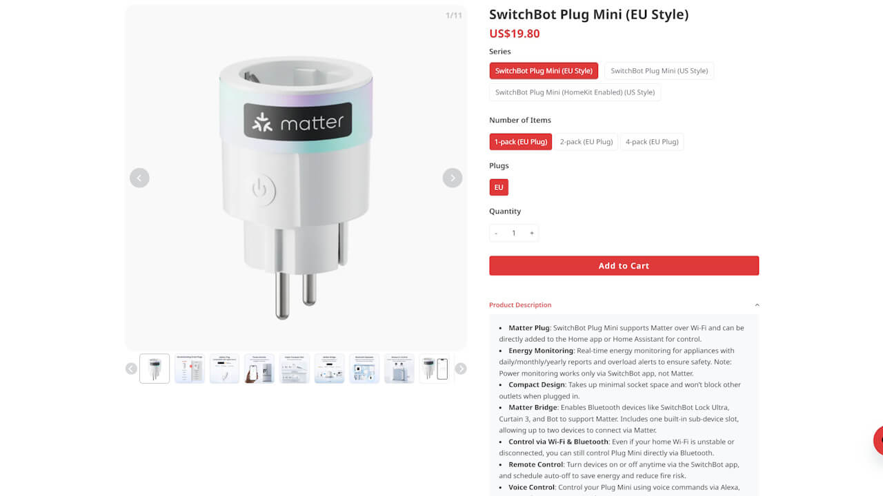SwitchBot Plug Mini (EU Style)