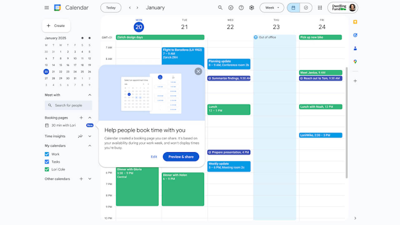 Google Calendar appointment schedule