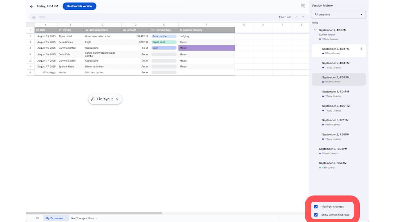 Google Sheets