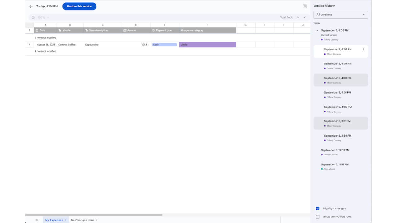 Google Sheets