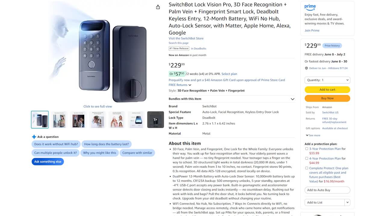 SwitchBot Lock Vision Pro