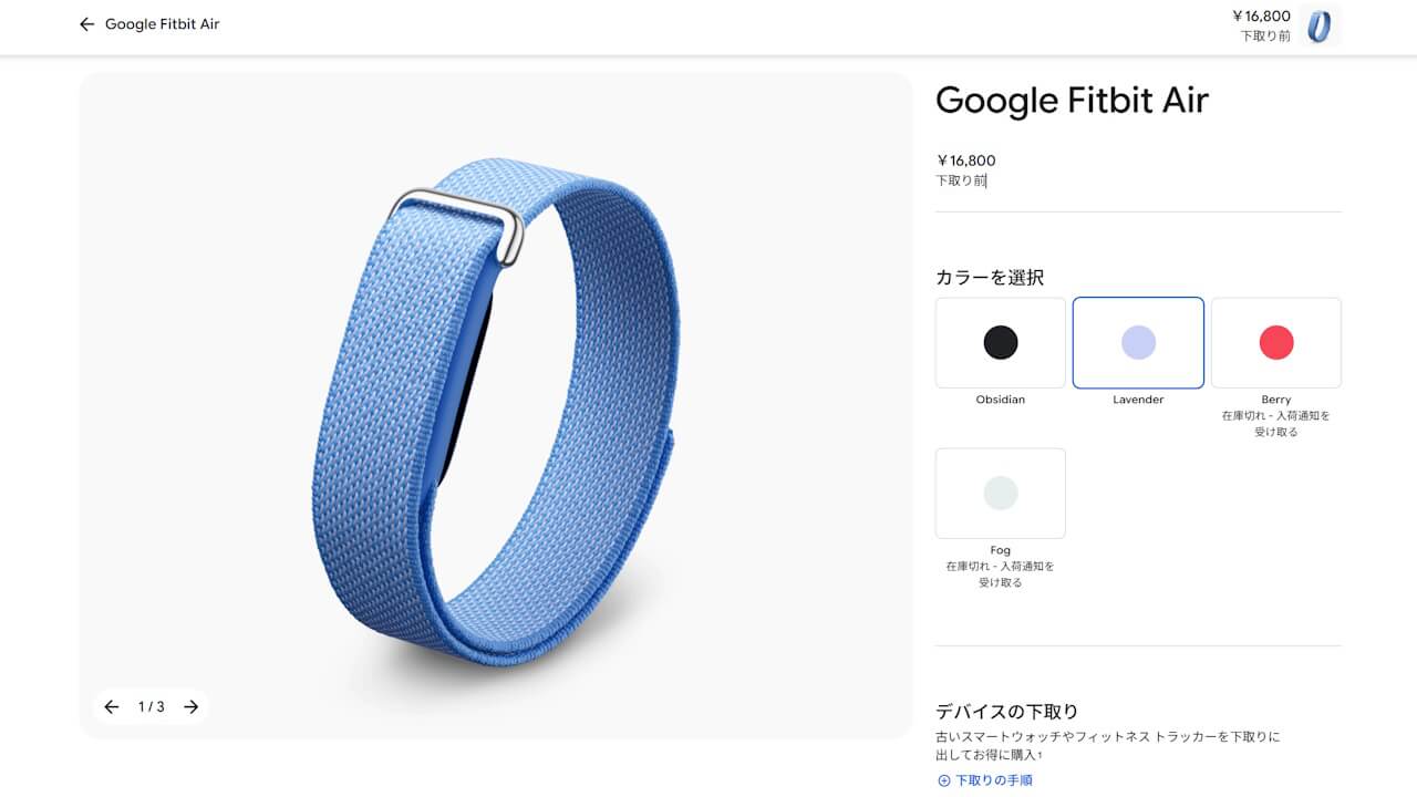 Google Fitbit Air