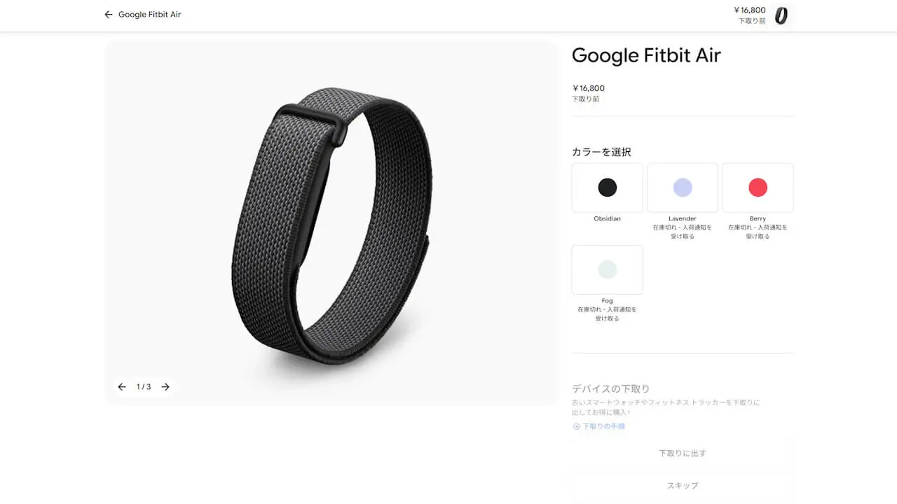 Google Fitbit Air