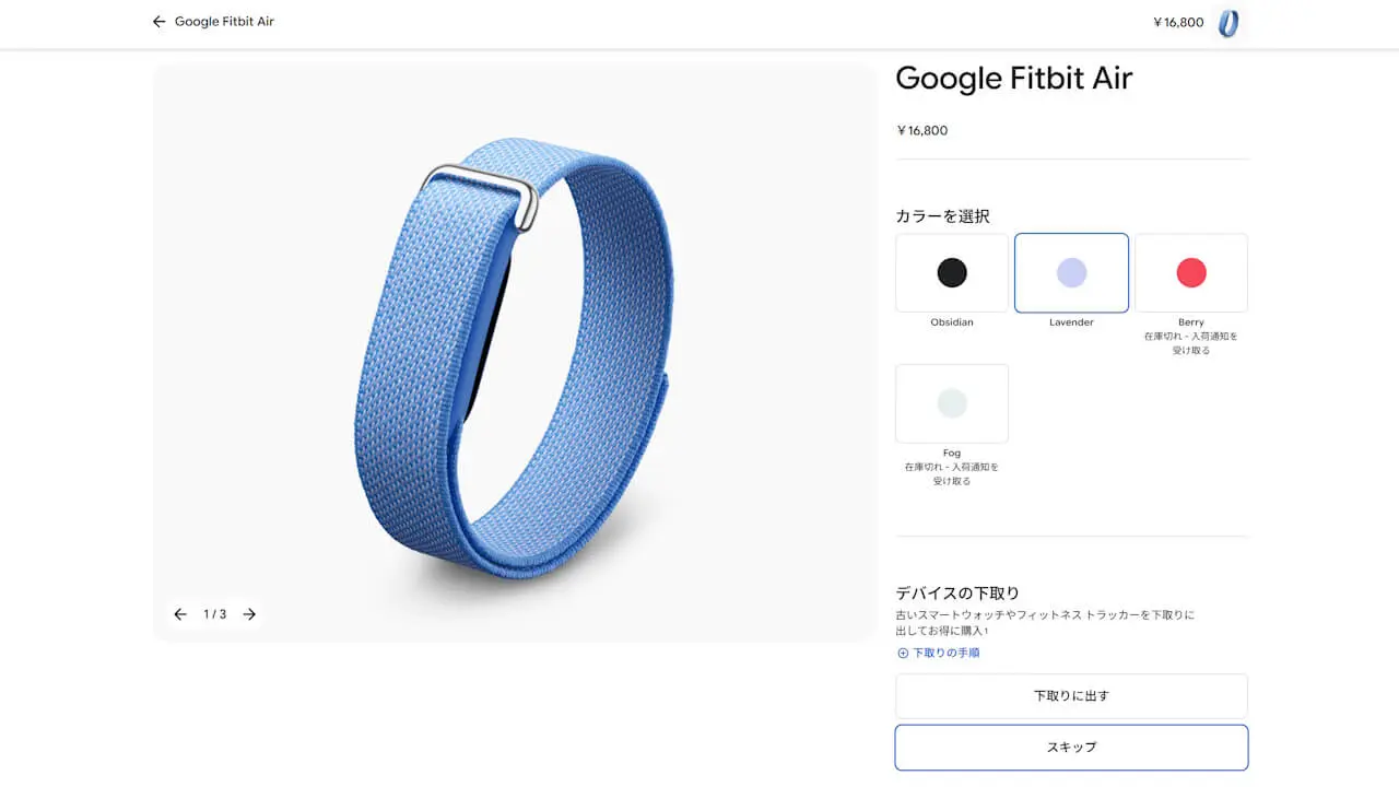 Google Fitbit Air