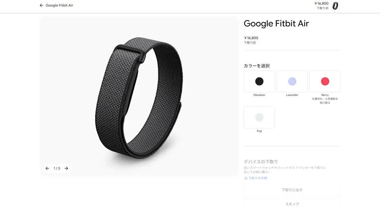 Google Fitbit Air