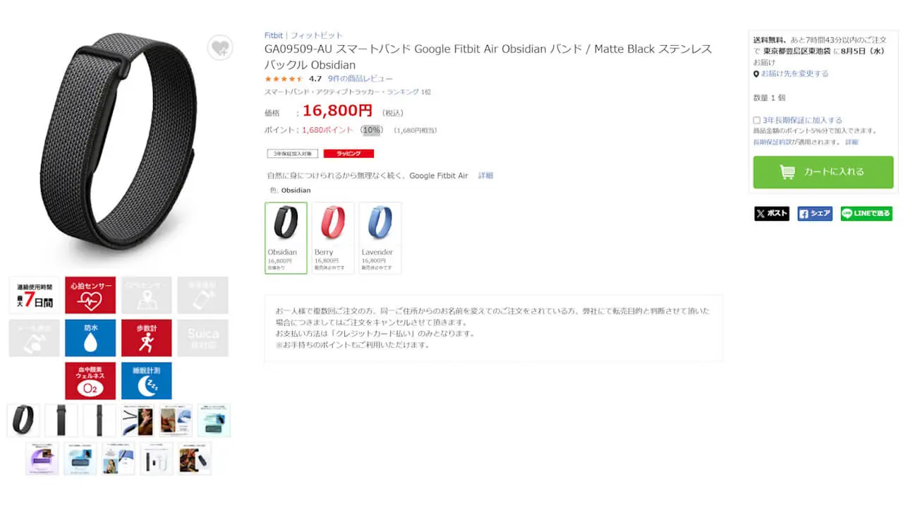 Google Fitbit Air