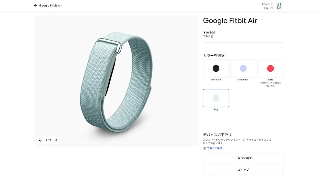 Google Fitbit Air