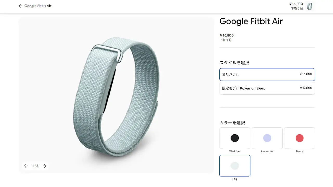 Google Fitbit Air